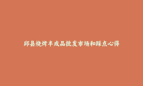 邱县烧烤半成品批发市场和踩点心得