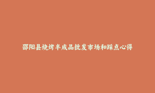 邵阳县烧烤半成品批发市场和踩点心得