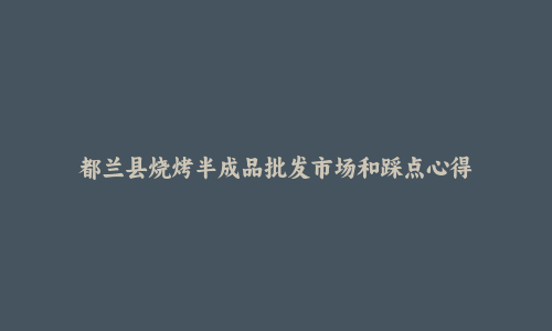 都兰县烧烤半成品批发市场和踩点心得