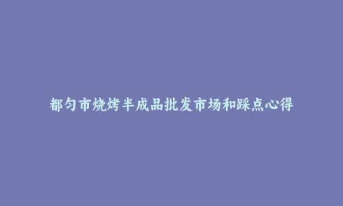 都匀市烧烤半成品批发市场和踩点心得