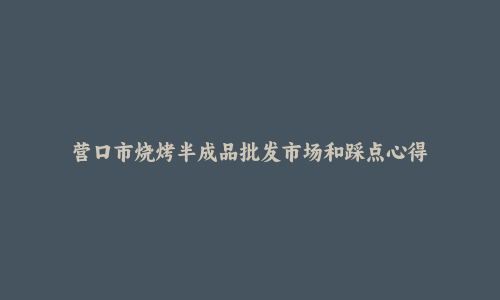 营口市烧烤半成品批发市场和踩点心得