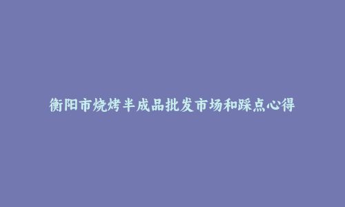 衡阳市烧烤半成品批发市场和踩点心得
