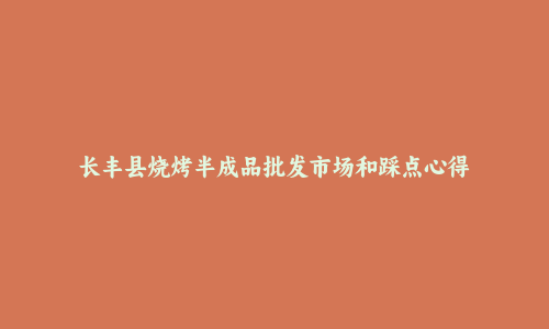 长丰县烧烤半成品批发市场和踩点心得