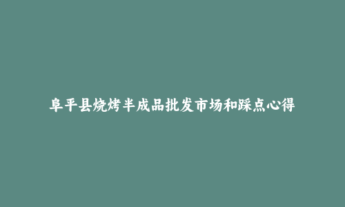 阜平县烧烤半成品批发市场和踩点心得