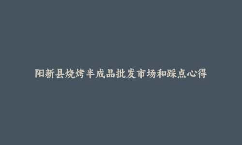阳新县烧烤半成品批发市场和踩点心得