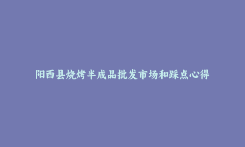 阳西县烧烤半成品批发市场和踩点心得