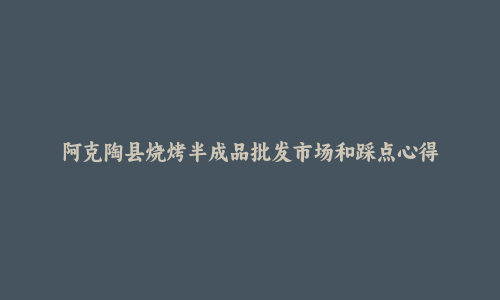 阿克陶县烧烤半成品批发市场和踩点心得