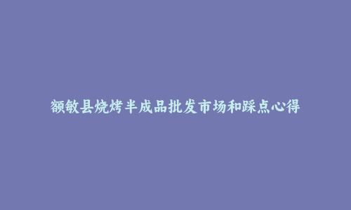 额敏县烧烤半成品批发市场和踩点心得