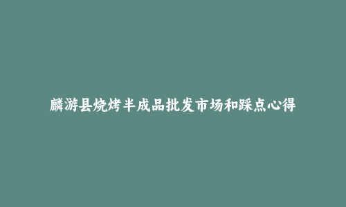 麟游县烧烤半成品批发市场和踩点心得