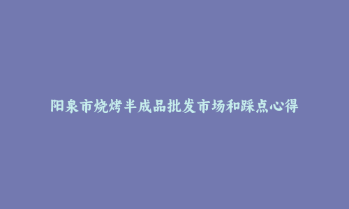 阳泉市烧烤半成品批发市场和踩点心得