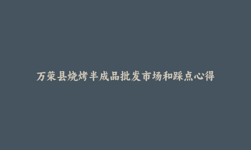 万荣县烧烤半成品批发市场和踩点心得