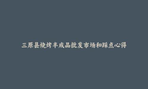 三原县烧烤半成品批发市场和踩点心得