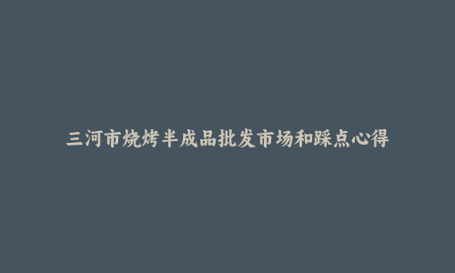 三河市烧烤半成品批发市场和踩点心得