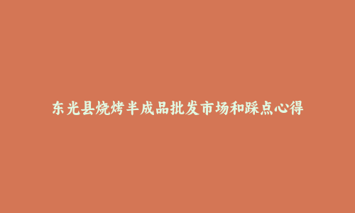 东光县烧烤半成品批发市场和踩点心得