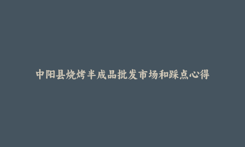 中阳县烧烤半成品批发市场和踩点心得