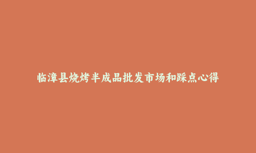 临漳县烧烤半成品批发市场和踩点心得