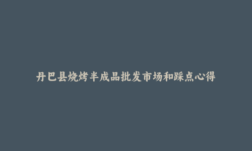 丹巴县烧烤半成品批发市场和踩点心得