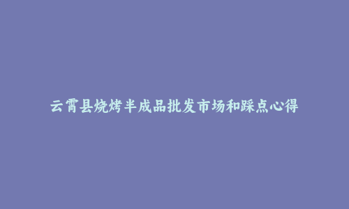 云霄县烧烤半成品批发市场和踩点心得