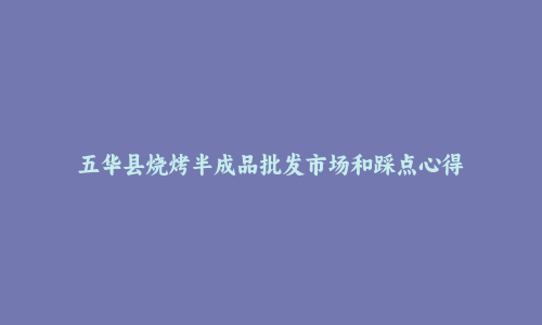 五华县烧烤半成品批发市场和踩点心得