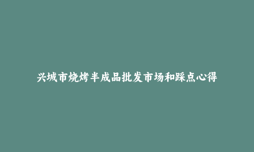 兴城市烧烤半成品批发市场和踩点心得
