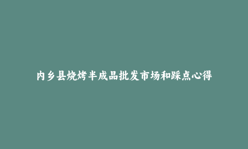 内乡县烧烤半成品批发市场和踩点心得