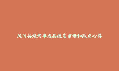 凤冈县烧烤半成品批发市场和踩点心得
