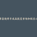利津县烧烤半成品批发市场和踩点心得