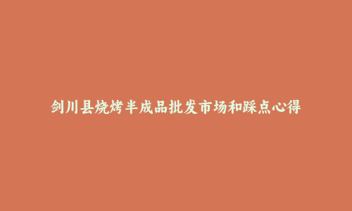 剑川县烧烤半成品批发市场和踩点心得