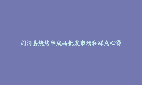 剑河县烧烤半成品批发市场和踩点心得