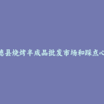 化德县烧烤半成品批发市场和踩点心得