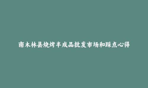 南木林县烧烤半成品批发市场和踩点心得