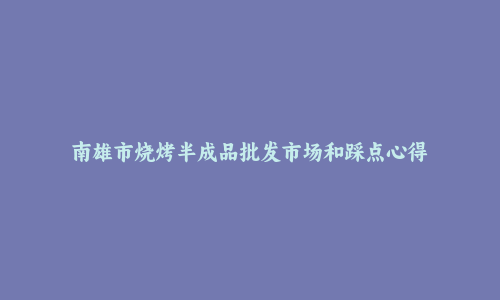 南雄市烧烤半成品批发市场和踩点心得