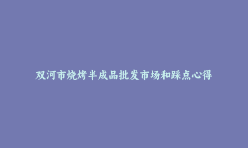 双河市烧烤半成品批发市场和踩点心得