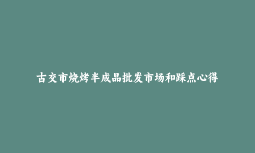 古交市烧烤半成品批发市场和踩点心得