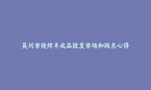 吴川市烧烤半成品批发市场和踩点心得