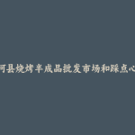 商河县烧烤半成品批发市场和踩点心得
