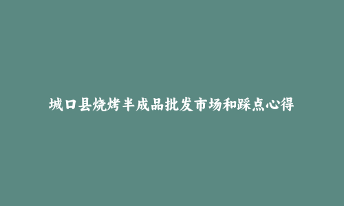 城口县烧烤半成品批发市场和踩点心得