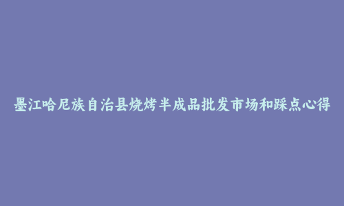 墨江哈尼族自治县烧烤半成品批发市场和踩点心得