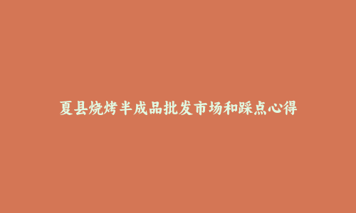 夏县烧烤半成品批发市场和踩点心得