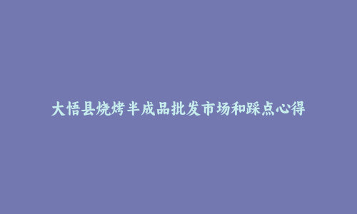 大悟县烧烤半成品批发市场和踩点心得