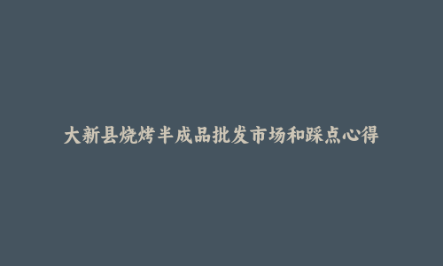 大新县烧烤半成品批发市场和踩点心得
