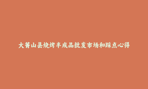 大箐山县烧烤半成品批发市场和踩点心得