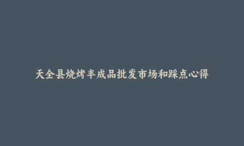 天全县烧烤半成品批发市场和踩点心得