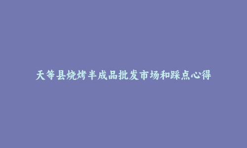 天等县烧烤半成品批发市场和踩点心得