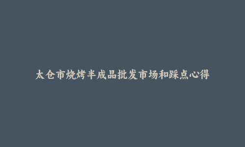太仓市烧烤半成品批发市场和踩点心得