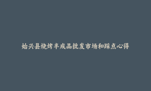 始兴县烧烤半成品批发市场和踩点心得