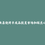 宁陕县烧烤半成品批发市场和踩点心得