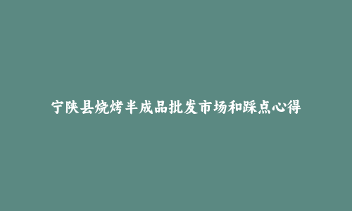 宁陕县烧烤半成品批发市场和踩点心得
