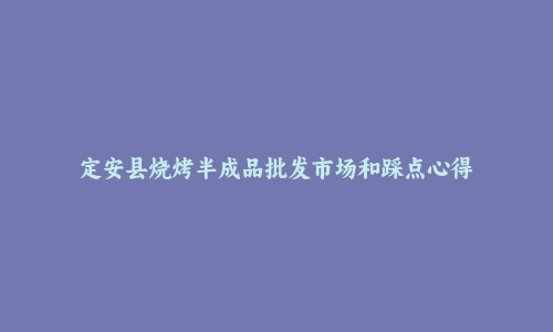 定安县烧烤半成品批发市场和踩点心得