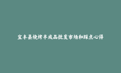 宜丰县烧烤半成品批发市场和踩点心得